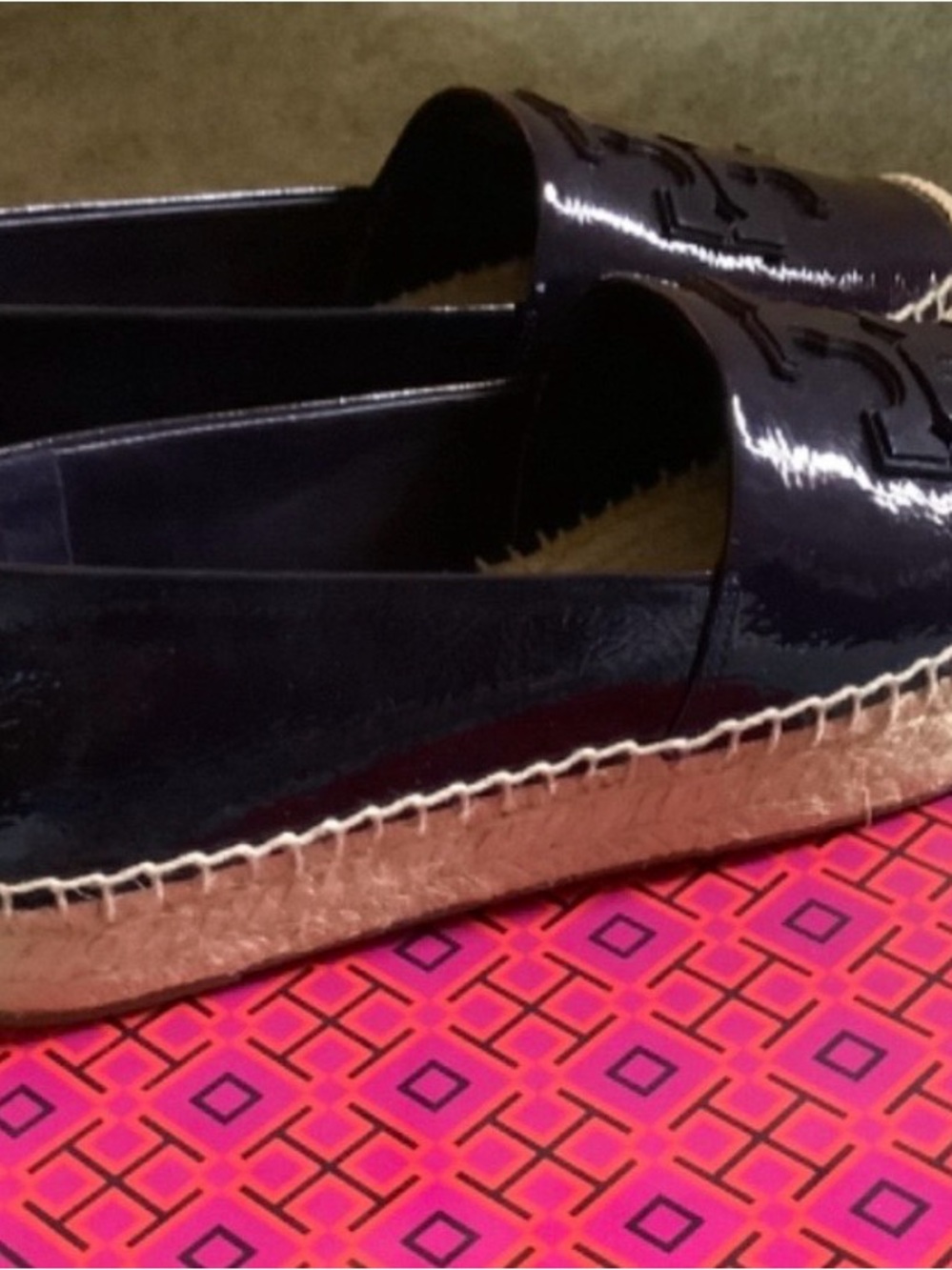 Tory Burch Purple Patent Leather Ines Espadrille Flats - Picture 4 of 15